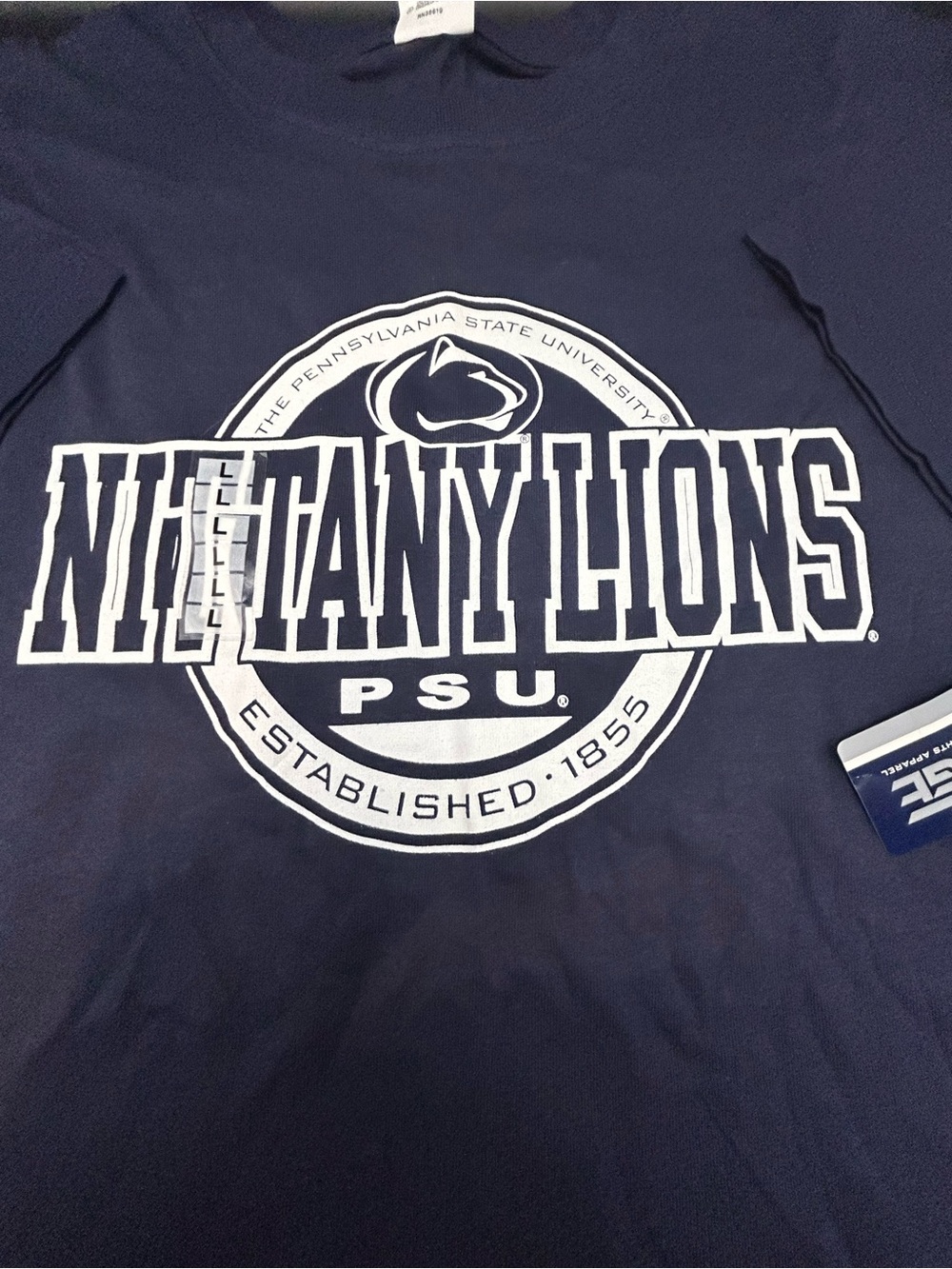 Pro Edge Penn State Navy and White Collegiate Logo Tee